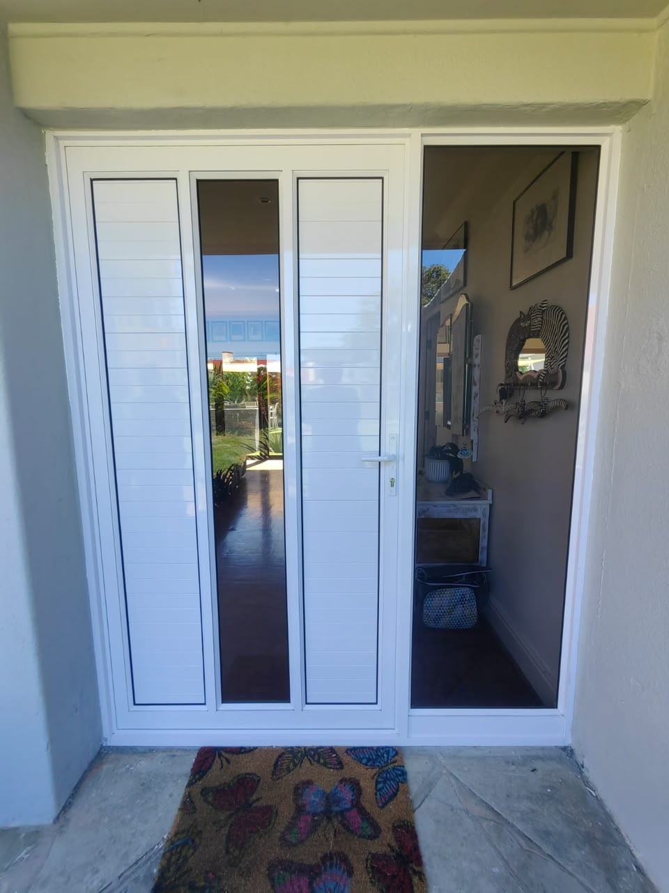 White Aluminium Entrance Combination